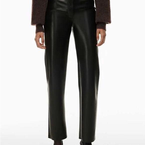 Aritzia Black Faux Leather High-Rise Pants - Picture 2 of 6